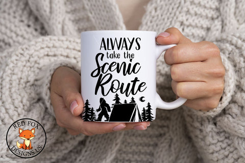 Always Take The Scenic Route | Camping SVG | RV Road Trip | SVG PNG DXF SVG RedFoxDesignsUS 