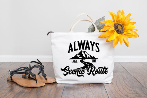 Always Take The Scenic Route SVG | Adventure Quote Cut File SVG B Renee Design 