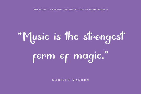 Amaryllis - Handwritten Font Font Alpaprana Studio 