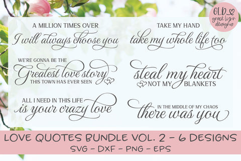 Amazing Bundle Of Love Quotes - 31 Designs SVG Grace Lynn Designs 
