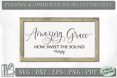 Amazing Grace SVG File, Hymn Wood Sign Cut File SVG TB Designs 