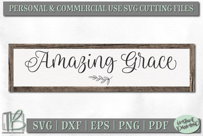 Amazing Grace SVG File, Hymn Wood Sign Cut File SVG TB Designs 