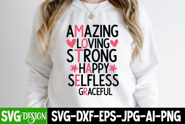 Amazing Loving Strong Happy Selfless Graceful SVG Cut File, Amazing Loving Strong Happy Selfless Graceful Sublimation Design SVG BlackCatsMedia 