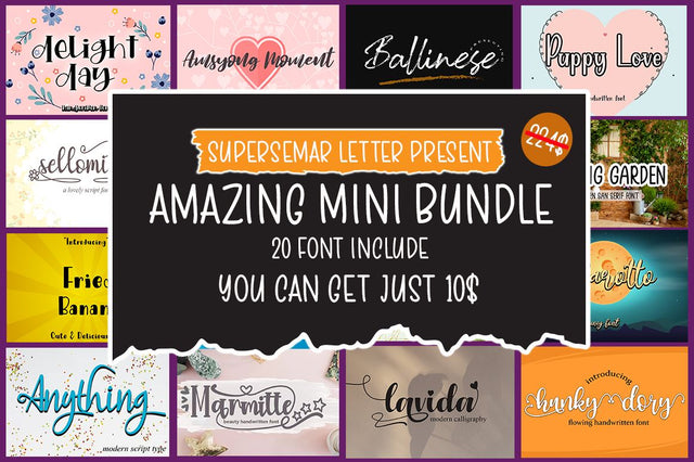 Amazing Mini Bundle Font Supersemar Letter 