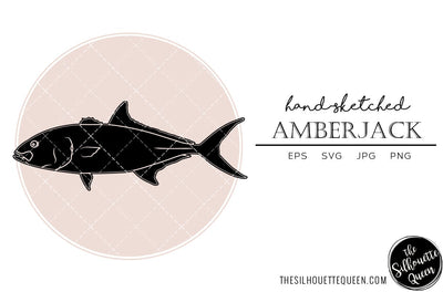 Amberjack Hand sketched, hand drawn vector clipart SVG Loveleen Kaur 