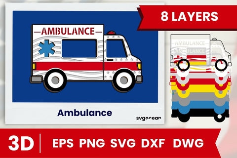 Ambulance Layered Cut File SVG SvgOcean 