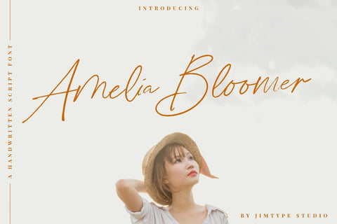 Amelia Bloomer | Elegant Script Font Font Jimtype Studio 