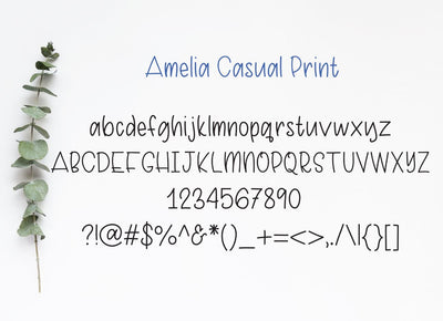 Amelia Casual Print Hand Lettered Font Font Cursive by Camille