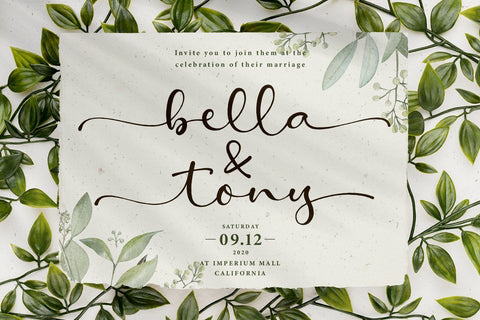 Amelia Stanley Font - Wedding Script Font Kotak Kuning Studio 