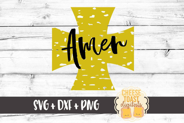 Amen Heart Cross - Grunge SVG Cheese Toast Digitals 