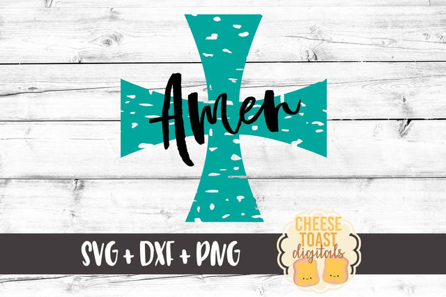 Amen Heart Cross - Grunge SVG Cheese Toast Digitals 