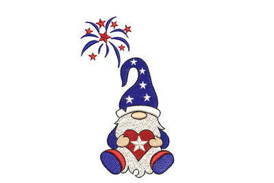 Amercian Gnome embroidery design, 4th of July Gnomes Patriotic ,holiday embroidery designs, 3 sizes, Instant download Embroidery/Applique DESIGNS ArtEMByNatalia 