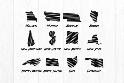 America 50 us states bundle with stars svg cut file SVG vectorbundles 