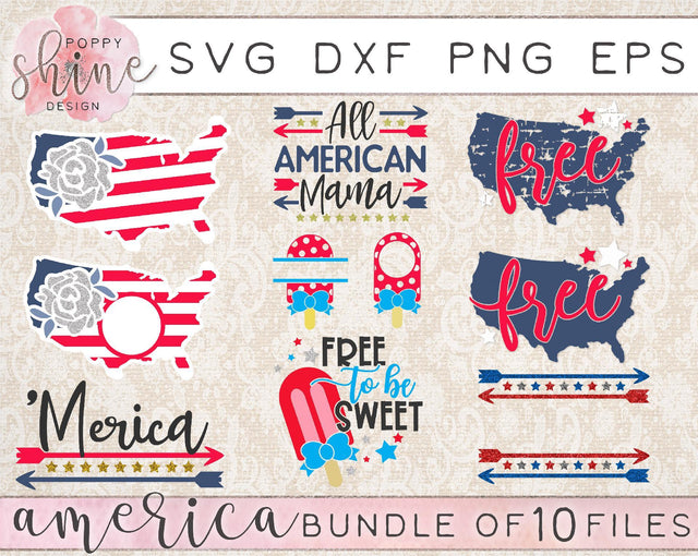 America Bundle SVG Poppy Shine Design