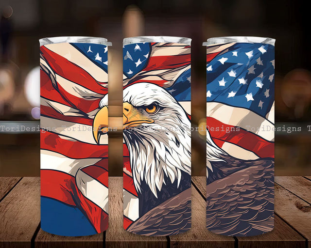 America Eagle 20oz Sublimation Tumbler Designs, USA Flag Tumbler Wrap PNG, Sublimation Design PNG Sublimation ToriDesigns 