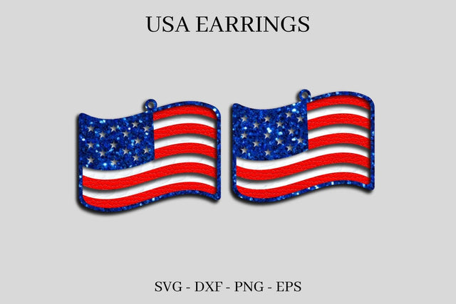 America Earrings SVG SVG SvgOcean 