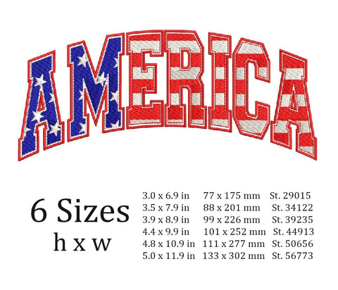 America embroidery, 4th of July Patriotic embroidery design. Embroidery/Applique DESIGNS ArtEMByNatalia 