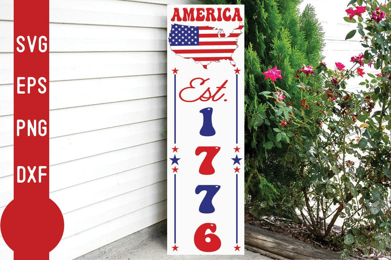 America Est. 1776 Porch Sign SVG SVG Svgcraft 