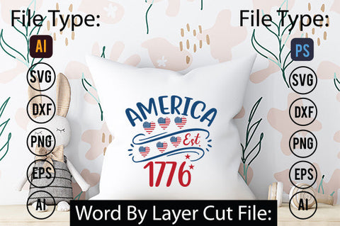 America Est. 1776 Scg Cut File,SVGs,quotes-and-sayings,food-drink,mini-bundles,print-cut,on-sale, SVG DesignPlante 503 