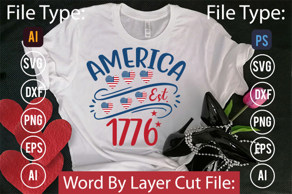 America Est. 1776 Scg Cut File,SVGs,quotes-and-sayings,food-drink,mini-bundles,print-cut,on-sale, SVG DesignPlante 503 