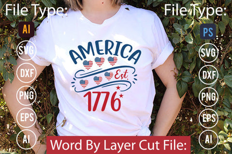 America Est. 1776 Scg Cut File,SVGs,quotes-and-sayings,food-drink,mini-bundles,print-cut,on-sale, SVG DesignPlante 503 