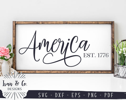 America Est 1776 SVG | 4th of July | Patriotic | Farmhouse SVG (929721688) SVG Ivan & Co. Designs 