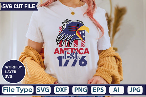 America Est. 1776 SVG Cur File,SVGs,quotes-and-sayings,food-drink,mini-bundles,print-cut,on-sale, SVG DesignPlante 503 
