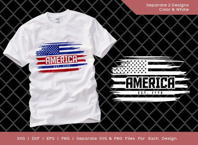 America EST 1776 SVG Cut File | Independence Day Svg | USA Flag Svg | Patriot Day T-shirt Design SVG ETC Craft 