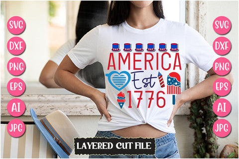 America Est 1776 SVG Cut File SVG Newmockups 