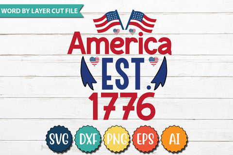 America est. 1776 SVG Cut File,SVGs,quotes-and-sayings,food-drink,mini-bundles,print-cut,on-sale, SVG DesignPlante 503 