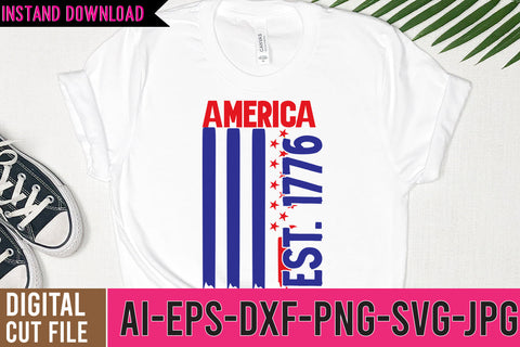 America Est.1776 SVG Cut File , 4th of July SVG Quotes SVG BlackCatsMedia 