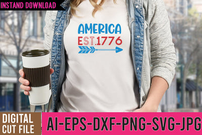 America Est.1776 SVG Design ,4th of July SVG Bundle SVG BlackCatsMedia 