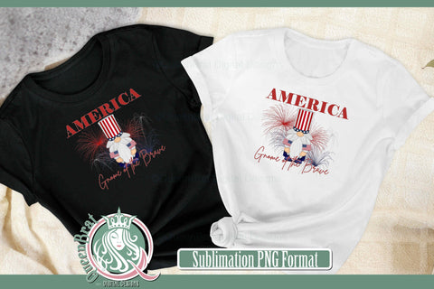 America Gnome of the Brave Sublimation Sublimation QueenBrat Digital Designs 