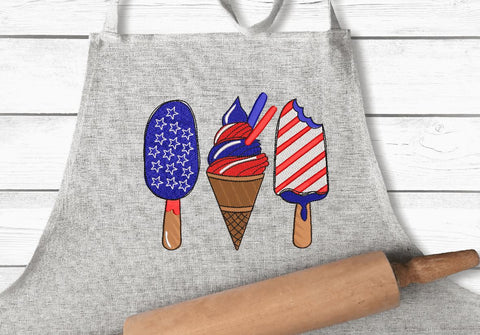 America Ice Cream, Machine Embroidery Design Embroidery/Applique DESIGNS Canada Embroidery 