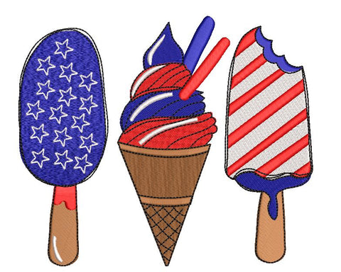 America Ice Cream, Machine Embroidery Design Embroidery/Applique DESIGNS Canada Embroidery 