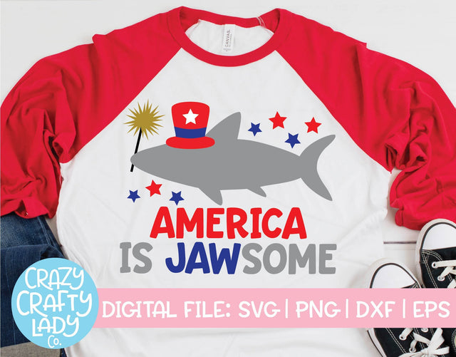America Is Jawsome | 4th of July SVG Cut File SVG Crazy Crafty Lady Co. 