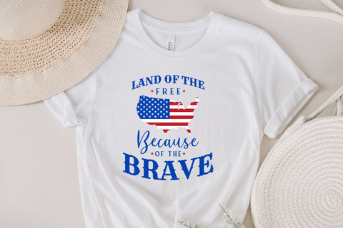 America Land Of The Free Because Of The Brave SVG, 4th of July SVG, Fourth of July SVG, Patriotic Svg, Independence Day Svg, Png Sublimation SVG Fauz 