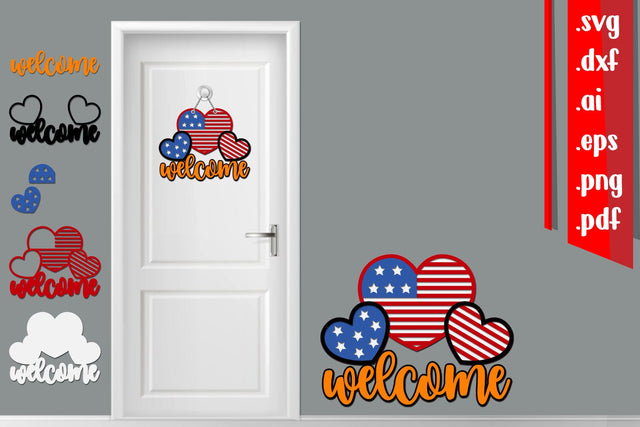 America Layered Door Sign 10 SVG zafrans studio 