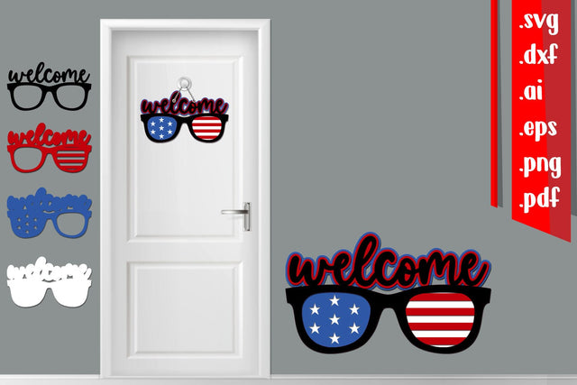 America Layered Door Sign 3 SVG zafrans studio 
