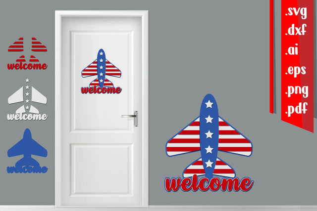 America Layered Door Sign 6 SVG zafrans studio 