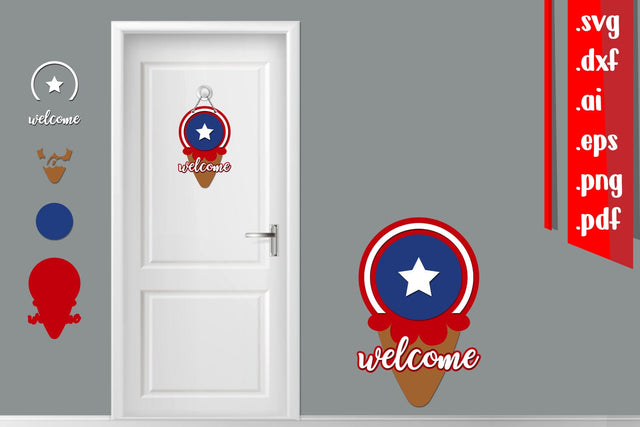 America Layered Door Sign 7 SVG zafrans studio 
