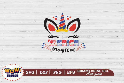 America Magical Unicorn svg png dxf, 4th of July svg, America svg, Patriotic svg, Fourth of July svg, July 4th svg, svg Files for Cricut SVG Wowsvgstudio 