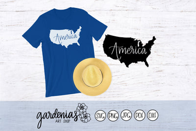 America Map Handlettered SVG Gardenias Art Shop 
