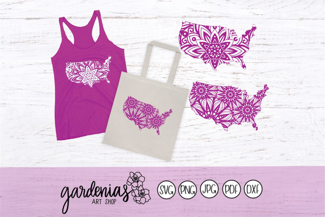America Map Mandalas SVG Gardenias Art Shop 