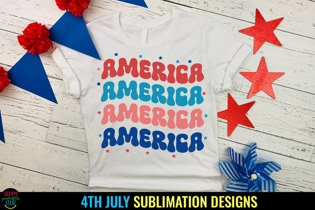 America PNG I 4th of July Sublimation I Patriotic Shirt PNG Sublimation Happy Printables Club 