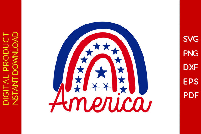 America Rainbow 4th Of July SVG PNG PDF Cut File SVG Creativedesigntee 