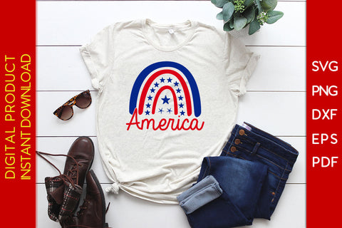 America Rainbow 4th Of July SVG PNG PDF Cut File SVG Creativedesigntee 