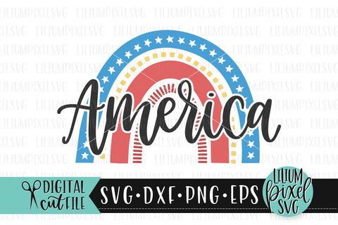 America Rainbow Boho Flag - Fourth of July SVG SVG Lilium Pixel SVG 