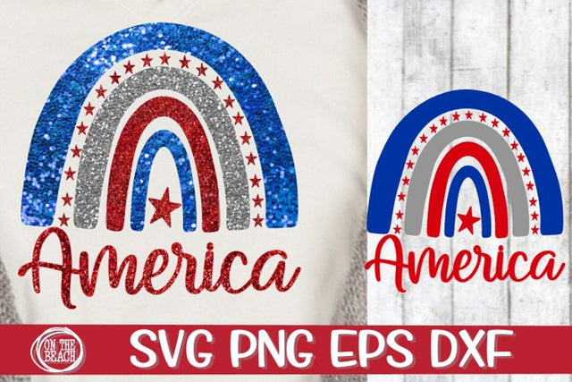 AMERICA - Rainbow - Hand Drawn - SVG, EPS, DXF & PNG for Sublimation SVG On the Beach Boutique 