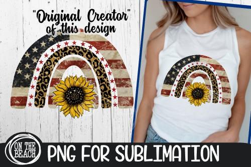 AMERICA - Rainbow - Sunflower - Leopard - PNG Sublimation Sublimation On the Beach Boutique 